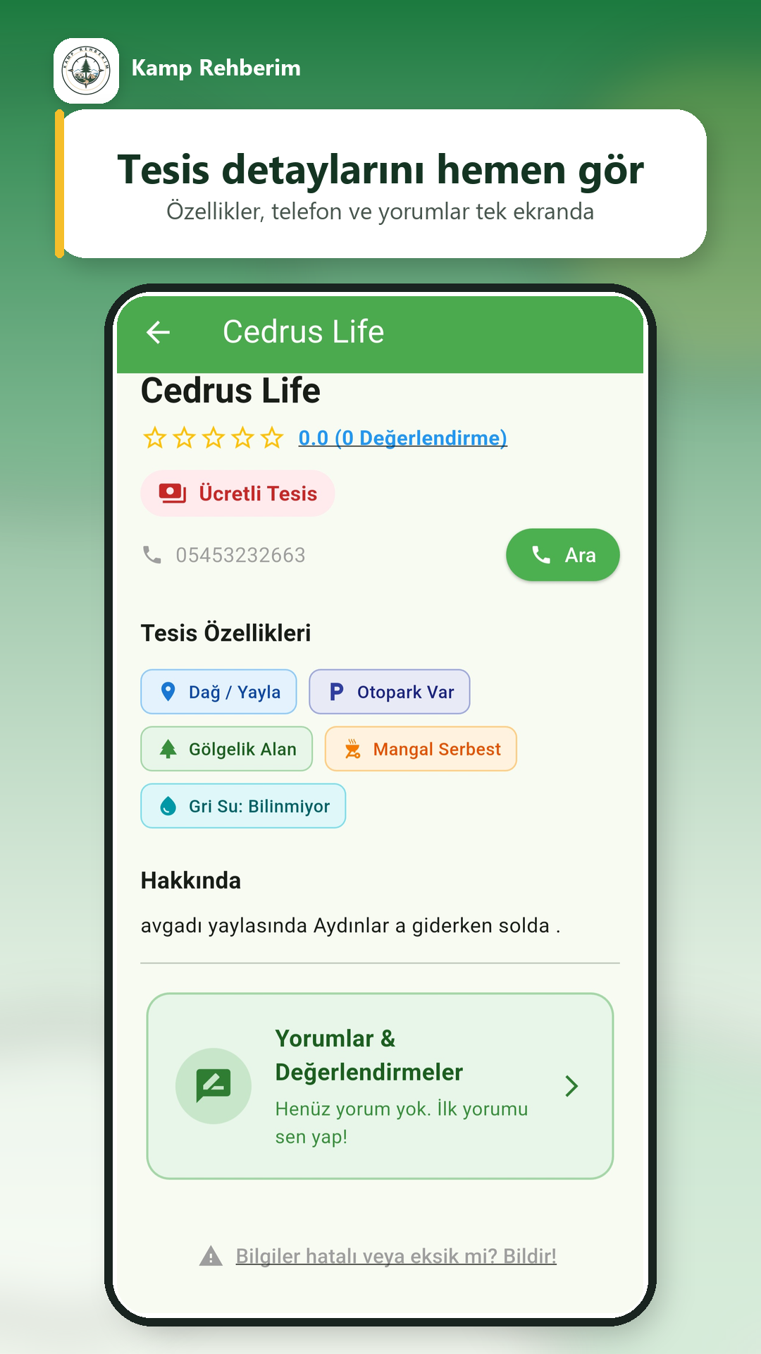 Tesis Detayları